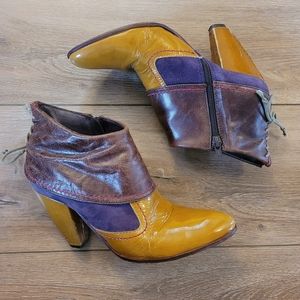 True Religion Colourblock Cuffed Heeled Booties